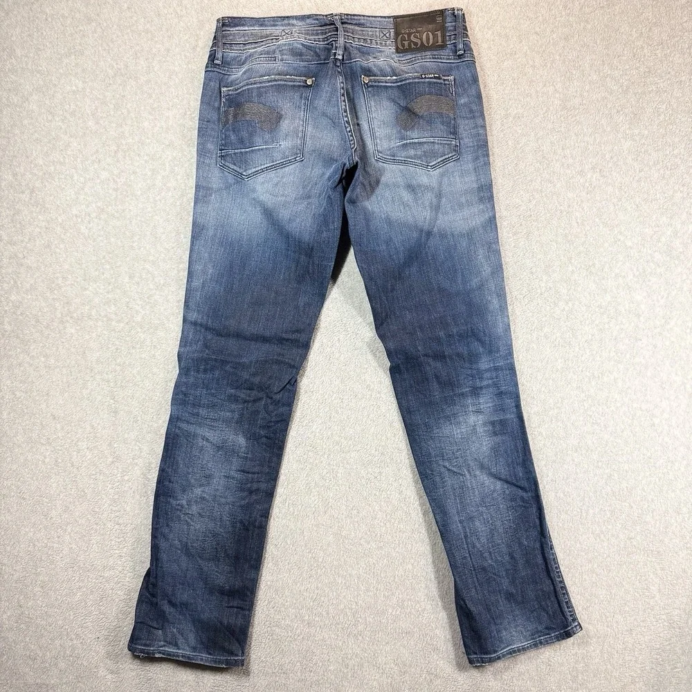 G Star‎ Raw Jeans Womens 30x32 HELLER STRAIGHT Low Rise Y2K Faded Opium Logo